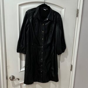 GAP Black Leather button down dress size XL